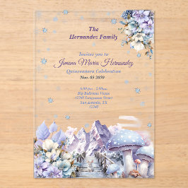 Invitaciones Acrílicas Winter Wonderland Fairytale Quinceañera
