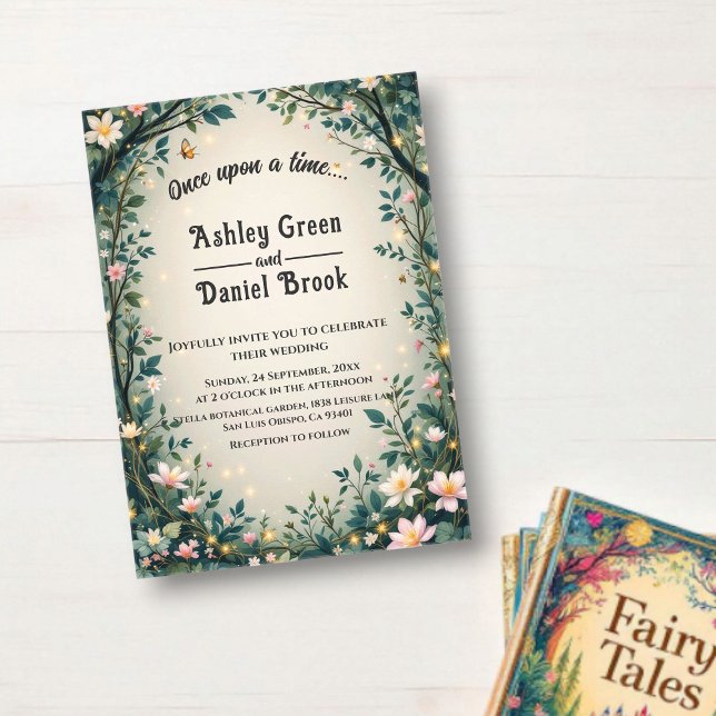 Invitaciones Acrílicas Woodland Enchanted Forest Floral Fairytale Wedding (Subido por el creador)