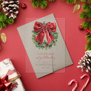 Invitaciones Acrílicas Wreath de color de agua Boda transparente para nav