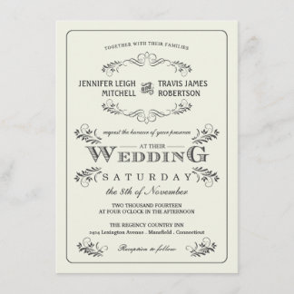Invitaciones adornadas de la boda del Flourish del