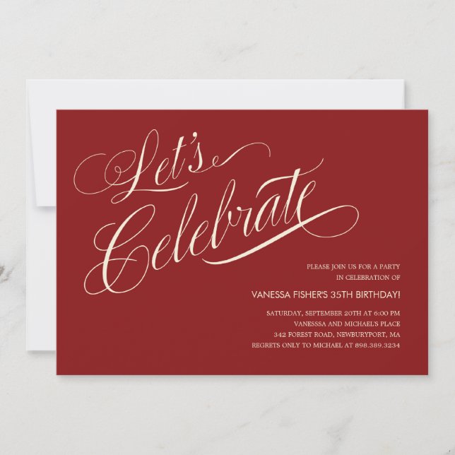 Invitaciones adultas del cumpleaños (Anverso)