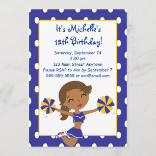 Invitaciones afroamericanas de la animadora del