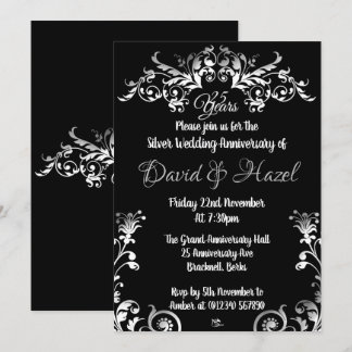 Invitaciones al 25º Boda Anniversay Silver