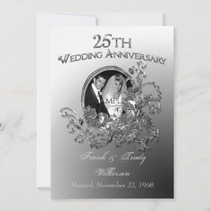Invitaciones al 25° aniversario de Silver Boda