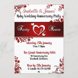 Invitaciones al 40º aniversario de Floral Roja y B
