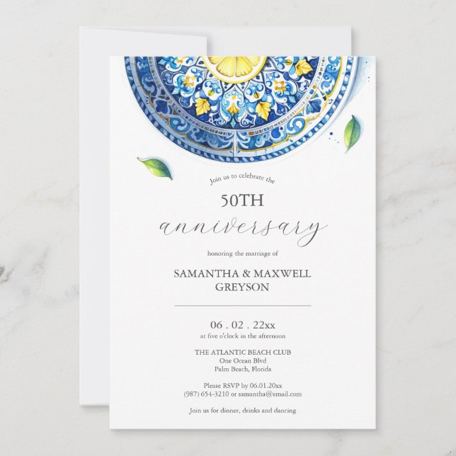 Invitaciones al 50° Aniversario Boda (Anverso)