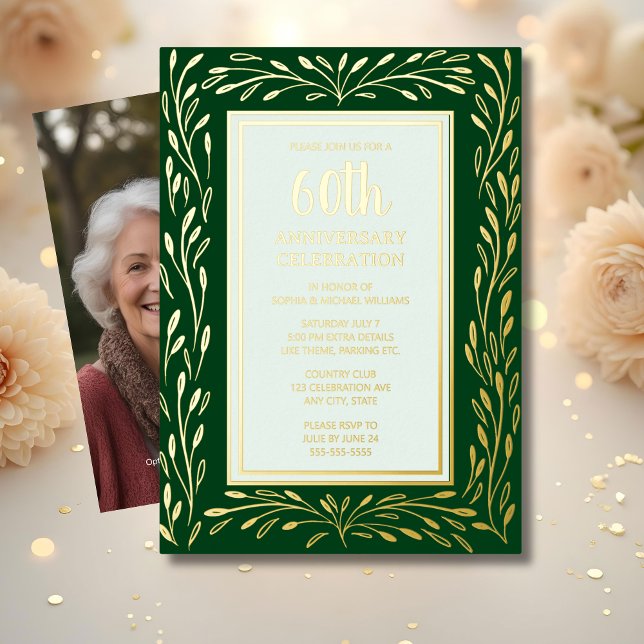 Invitaciones al 60° aniversario de Bodas al verde  (Subido por el creador)