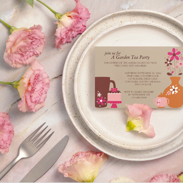 Invitaciones al almuerzo del Fiesta de té de jardí (Subido por el creador)