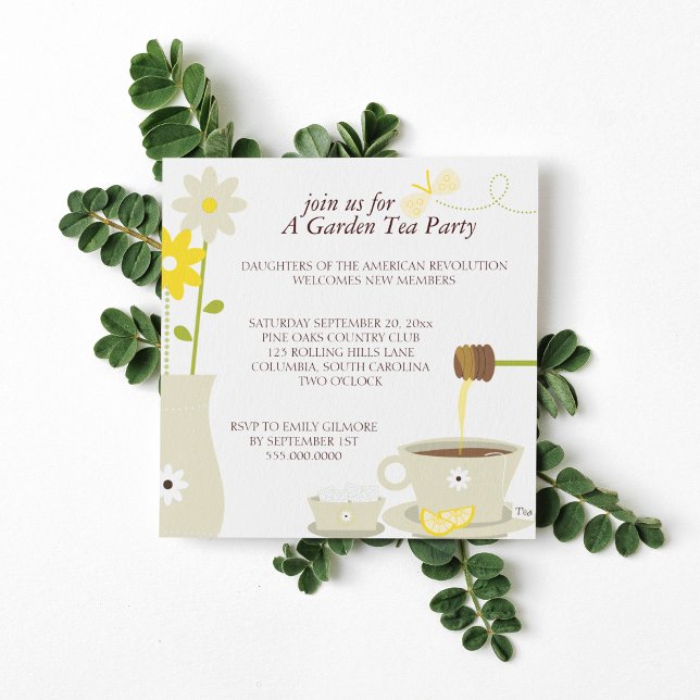 Invitaciones al almuerzo del Fiesta de té de jardí (Subido por el creador)