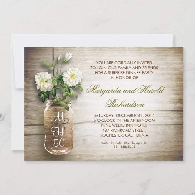 invitaciones al aniversario del boda de barro de m (Anverso)