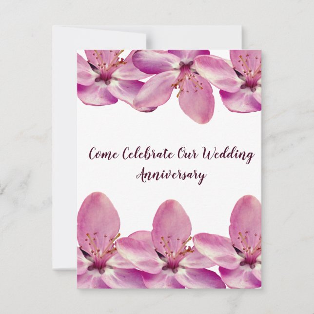 Invitaciones al Aniversario del Boda de la floraci (Anverso)