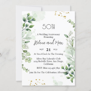 Invitaciones al aniversario del Boho Greenery Boda