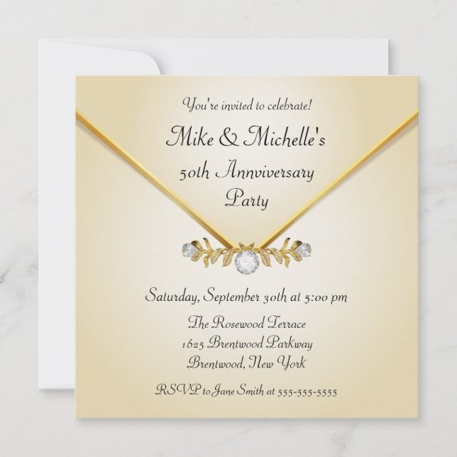Invitaciones al aniversario del Brooch del Diamant (Anverso)