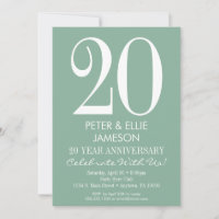 Invitaciones al Aniversario Simple Moderno Mint Gr