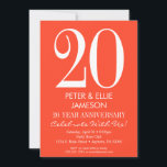 Invitaciones al Aniversario Simple y Moderno naran<br><div class="desc">Una sencilla y moderna invitación naranja y blanca aniversario. Perfecto para aniversarios de hito como el 5,  10,  15,  20,  25,  30,  35,  40,  45,  50,  55,  60... ¡o cualquier año!</div>