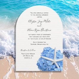 Invitaciones al Arco Boda Azul de los Jardín de Ma