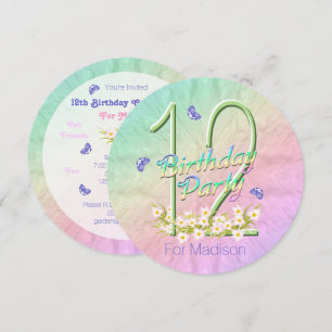 Invitaciones al arco iris de la fiesta de cumpleañ