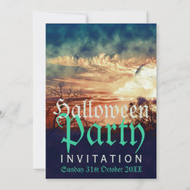 Invitaciones al atardecer de Halloween Moon Countr