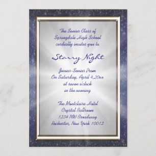 Invitaciones al baile de graduación de Noche Estre
