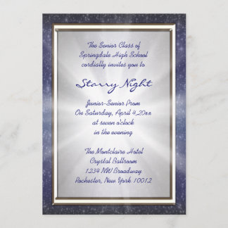 Invitaciones al baile de graduación de Noche Estre