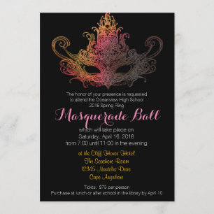 Invitaciones al baile de máscaras del Personalizad