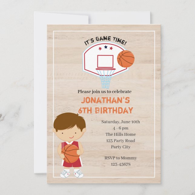 Invitaciones al baloncesto - Estrella de deportes  (Anverso)