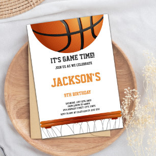 Invitaciones al baloncesto Naranja blanco