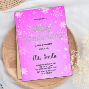 Invitaciones al baño de invierno: rosa dorado