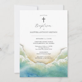 Invitaciones al bautismo acuarela