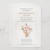 Invitaciones al bautismo con Ilustraciones elegant
