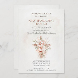 Invitaciones al bautismo con Ilustraciones elegant