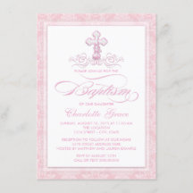 Invitaciones al bautismo de Chicas cruzados de dam