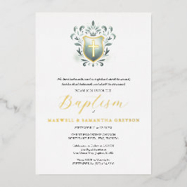 Invitaciones al bautismo de gemelos sage Green Esc