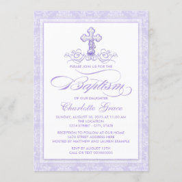 Invitaciones al bautismo de Lavender