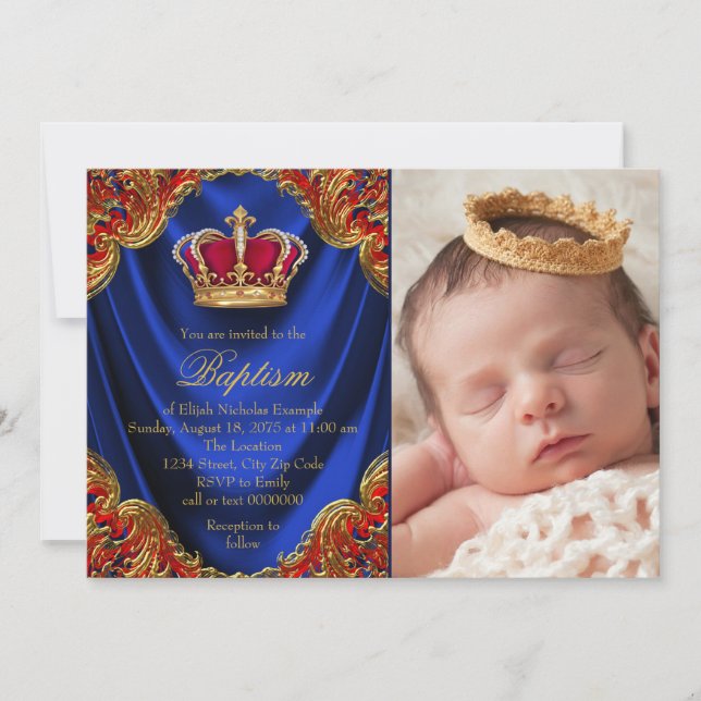 Invitaciones al bautismo de Principito (Anverso)