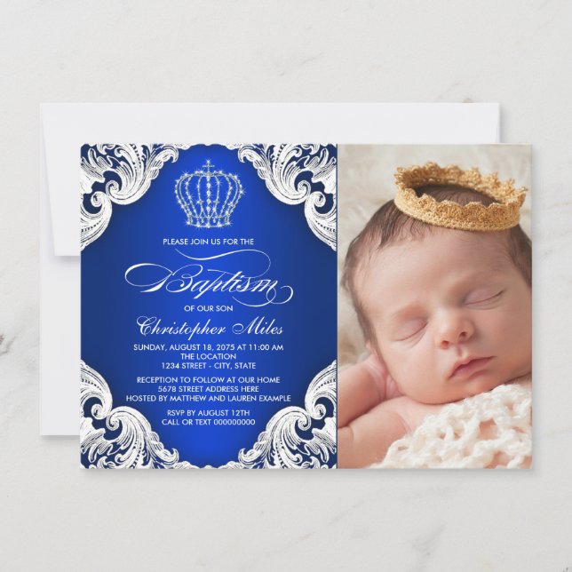 Invitaciones al bautismo del Príncipe Azul Real (Anverso)