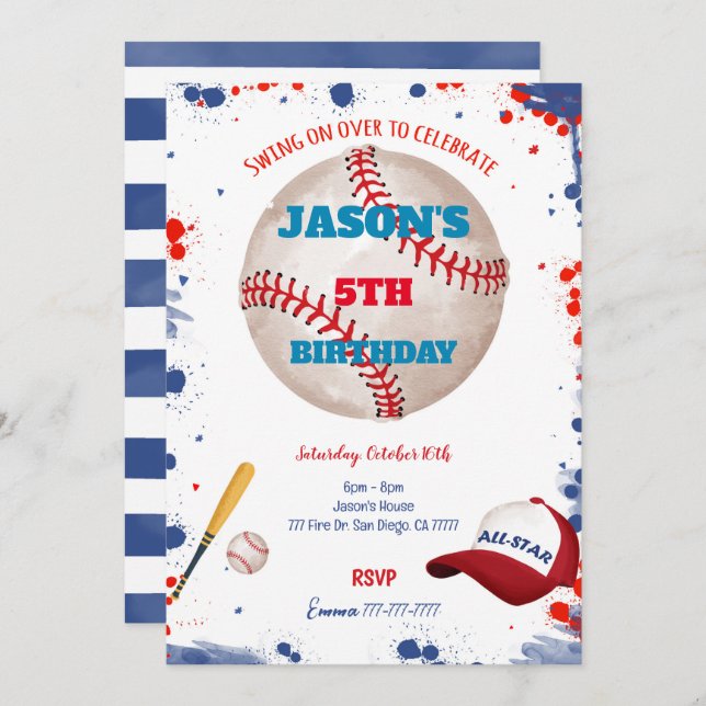 Invitaciones al béisbol (Anverso / Reverso)