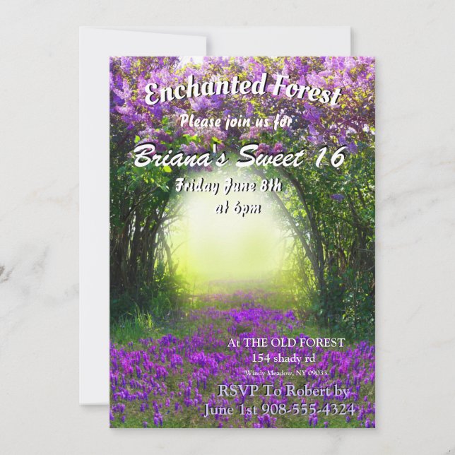 invitaciones al Bosque Encantado (Anverso)