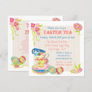 Invitaciones al brunch del té de Pascua de Victori