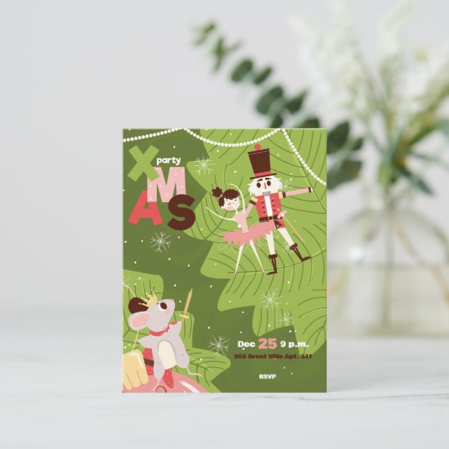 Invitaciones al brunch Navidad con el nutcr (Anverso de pie)