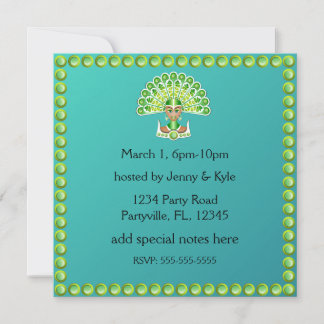 Invitaciones al Carnaval de Green Peacock Lady