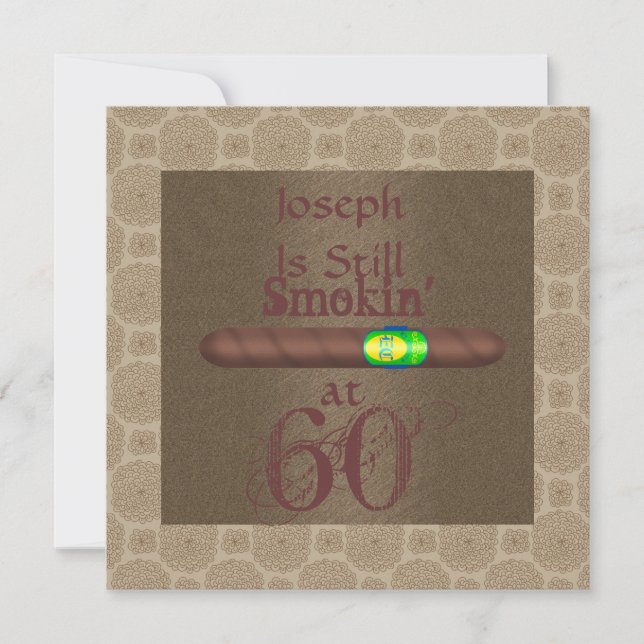 Invitaciones al cigarro de cumpleaños número 60 (Anverso)