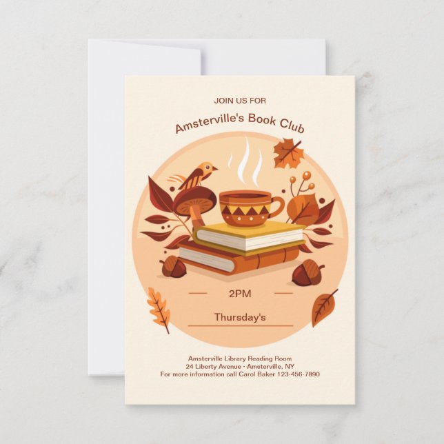 Invitaciones al club de libros de otoño (Anverso)