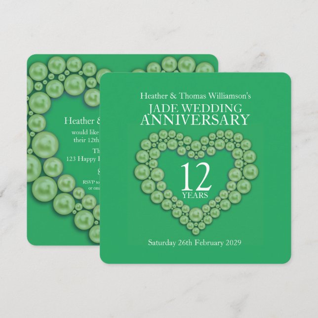 Invitaciones al corazón del 12º aniversario del bo (Anverso / Reverso)