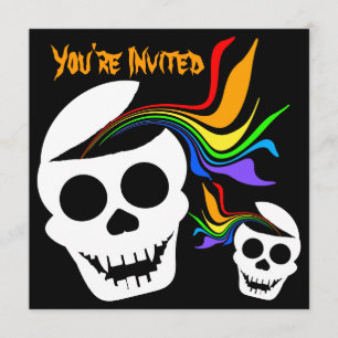 Invitaciones al cráneo blanco arco iris