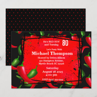 Invitaciones al cumpleaños 80 del Red Hot Pepper d