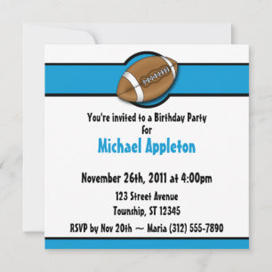Invitaciones al cumpleaños azul del fútbol