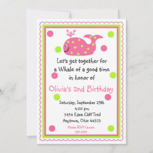 Invitaciones al cumpleaños de ballenas