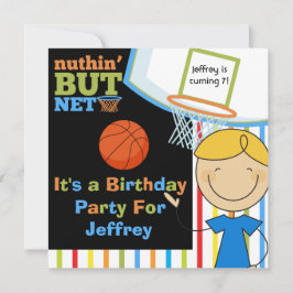 Invitaciones al cumpleaños de Blond Boy Basketball