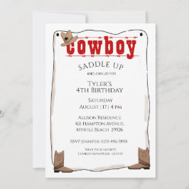 Invitaciones al cumpleaños de Cowboy